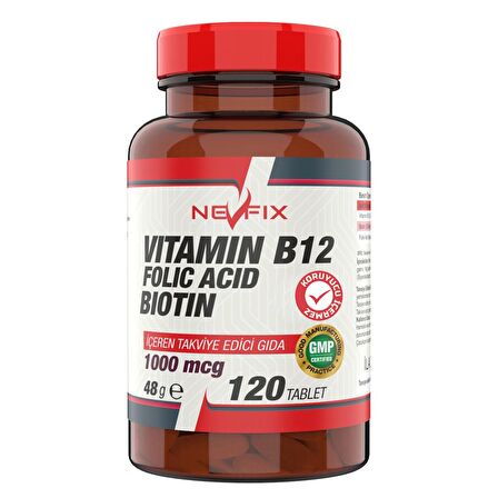 Nevfix B12 Folic Acid Biotin 120 Tablet X 2 Kutu 240 Tablet