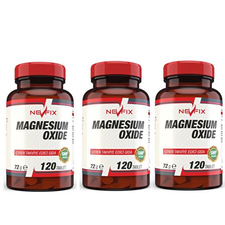 Nevfix Magnesium Oxide Magnezyum 250 Mg 120 Tablet X 3 Kutu