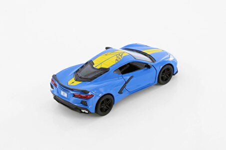 Kinsmart 2021 Chevrolet Corvette Stingray C8 Livery Edition Diecast Car Set Mavi