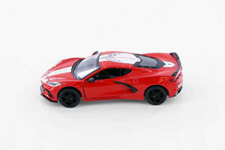 Kinsmart 2021 Chevrolet Corvette Stingray C8 Livery Edition Diecast Car Set Kırmızı