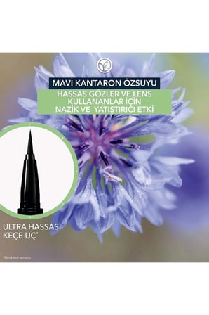 Keçe Uçlu Yoğun Siyah Eyeliner 0.55 ml Uzun Kalıcı Akma Bulaşma Karşıtı Yüksek Pigmentli Vegan