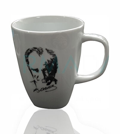 Armada çini PRT 93 Atatürk silüeti Temalı Desenli Porselen kupa