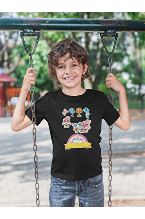 Gumball Ve Darwin Baskılı Unisex Çizgi Film Çocuk Tişört (1-12 Yaş)