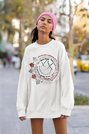 Tasarım Blink-182 Baskılı Unisex Oversize Sweatshirt