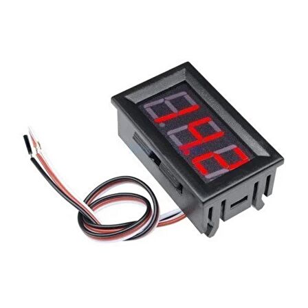 0.56 inç 0-30V 3 Kablolu DC Kırmızı Voltmetre