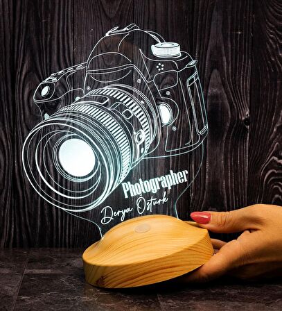 Fotoğrafçı Hediyesi Gece Lambası DSLR Fotoğraf Makinesi 3D Led Lamba