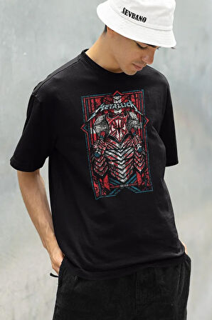 Metallica Müzik Grubu Temalı Unisex Oversize Tişört
