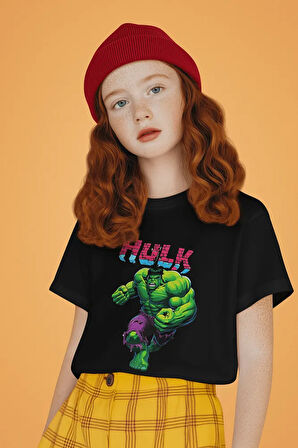 Hulk Baskılı Unisex Film Kahramanı Çocuk Tişört (1-12 Yaş)