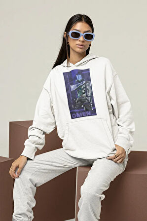 Smoker Omen Baskılı Unisex Oversize Vvalorant Hoodie