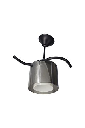 Fuji Siyah Tekli Füme + Beyaz Camlı Avize | Kaliteli Modern Metal Avize
