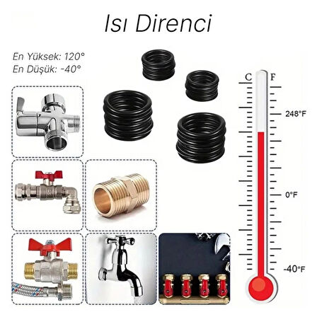 800 Parça 24 Çeşit Oring Seti Kauçuk Conta Seti Su Geçirmez Isıya Dayanıklı