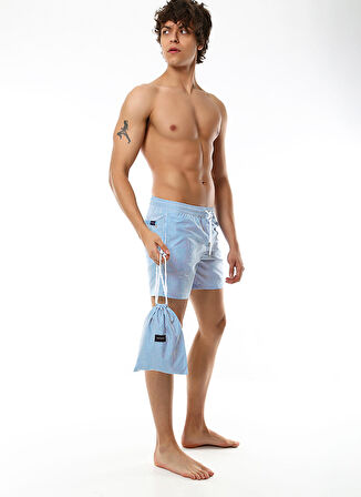 Whitefin Mavi Erkek Slim Fit Şort Mayo 1001