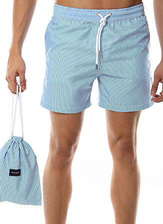 Whitefin Mavi Erkek Slim Fit Şort Mayo 1001