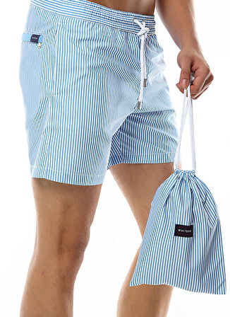 Whitefin Mavi Erkek Slim Fit Şort Mayo 1001