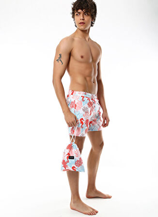 Whitefin Beyaz Erkek Bağlamalı Slim Fit  Şort Mayo 1035