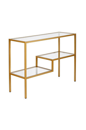 Simple Metal Gold Camlı Dresuar