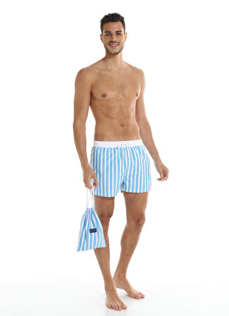 Whitefin Mavi Erkek Slim Fit Şort Mayo 1041