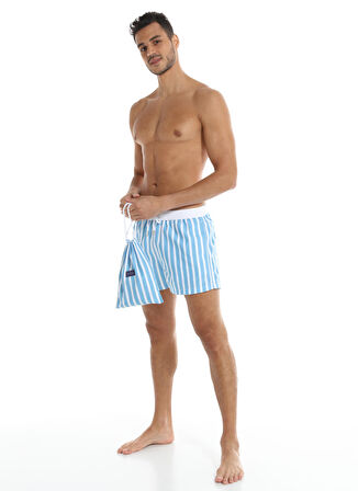 Whitefin Mavi Erkek Slim Fit Şort Mayo 1041
