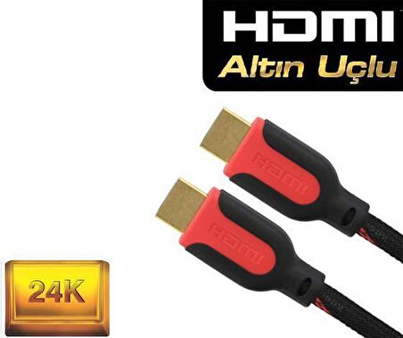 Polaxtor Hdmi Kablo Gold 1.4v 3D 4K Örgülü Filtreli 5 Metre