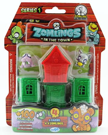 Zomlings 4'Lü Paket Seri 1 Kırmızı Evli  P00972