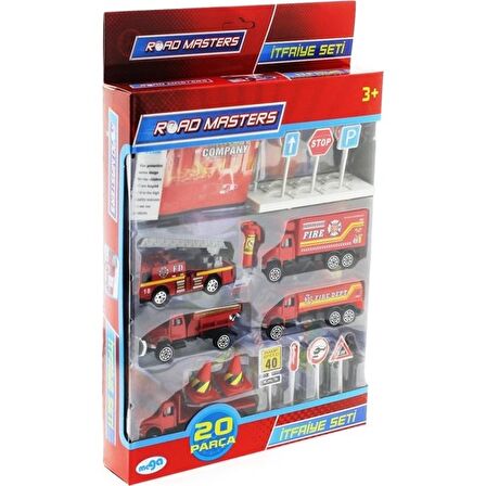 Die Cast Metal 20 Parça İtfaiye Seti - Tankerli