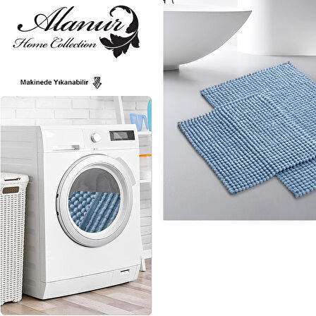 Alanur Home Boncuk Pamuklu 2 Li Banyo Banyo Paspası