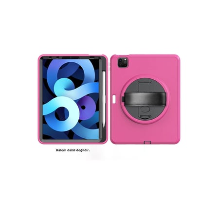 Apple İpad Pro 11 (2018) Kılıf Hand Strap Tablet Kılıfı - Pembe iegxx