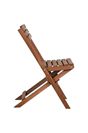 Reyo Ceviz Gürgen Katlanır 3'lü Bistro Set Balkon Bahçe Masa Sandalye Seti (MİNDERSİZ) 1.Kalite