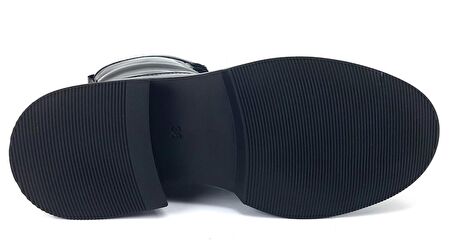 Albini 10089 Günlük Kadın Bot Siyah Kırışık Rugan