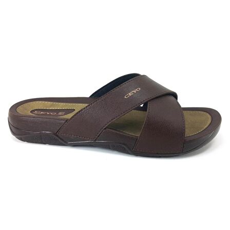 Ceyo 9877 23YT Anatomik Erkek Terlik - Kahverengi