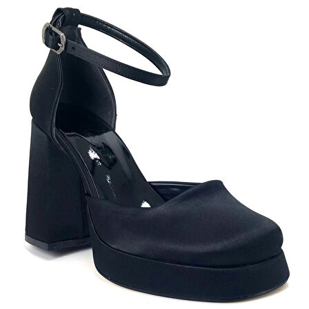 Beety 725 24KA Kadın Abiye Ayakkabı - Siyah Saten