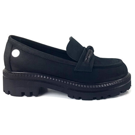 Mammamia 245 24KA Kadın Günlük Ayakkabı - Siyah Nubuk