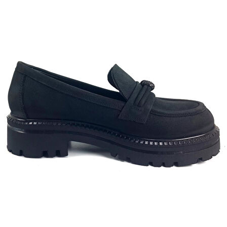 Mammamia 245 24KA Kadın Günlük Ayakkabı - Siyah Nubuk