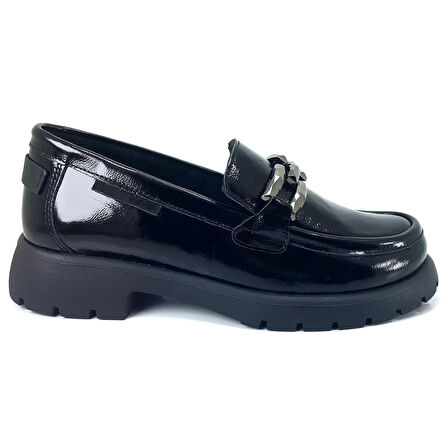 Mammamia 3235 24KA Kadın Günlük Ayakkabı - Siyah Rugan