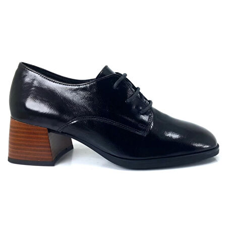 Mammamia 35 24KA Kadın Günlük Ayakkabı - Siyah Kırışık Rugan