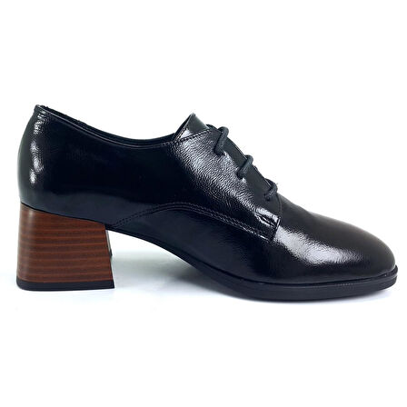 Mammamia 35 24KA Kadın Günlük Ayakkabı - Siyah Kırışık Rugan