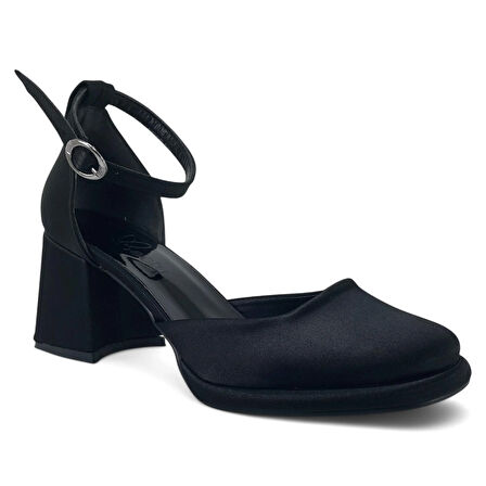 Beety 425 25YA Kadın Abiye Ayakkabı Siyah Saten