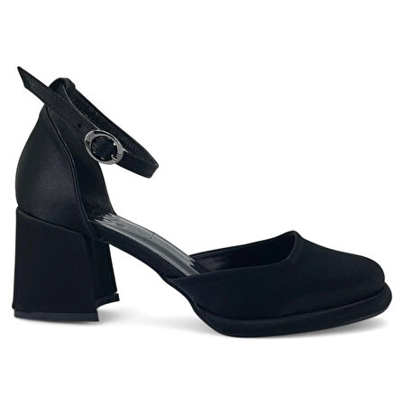 Beety 425 25YA Kadın Abiye Ayakkabı Siyah Saten