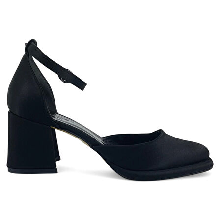 Beety 425 25YA Kadın Abiye Ayakkabı Siyah Saten