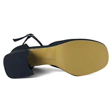 Beety 425 25YA Kadın Abiye Ayakkabı Siyah Saten