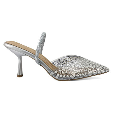 Beety 001 25YA Kadın Abiye Ayakkabı Gümüş