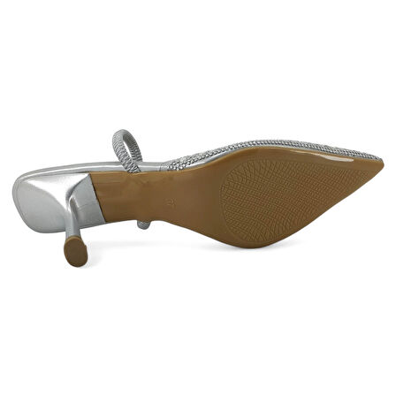 Beety 001 25YA Kadın Abiye Ayakkabı Gümüş