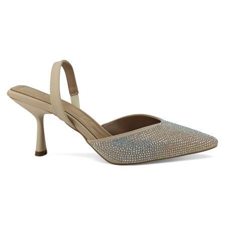 Beety 208 25YA Kadın Abiye Ayakkabı Bej