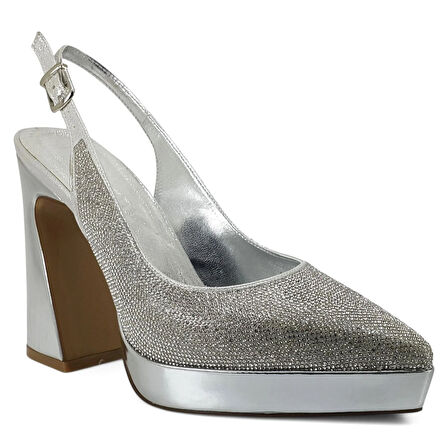 Beety 1280 25YA Kadın Abiye Ayakkabı Gümüş
