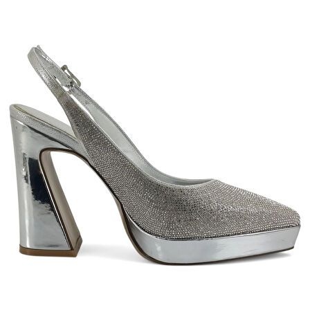 Beety 1280 25YA Kadın Abiye Ayakkabı Gümüş