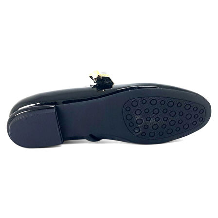 Beety 1903 25YA Kadın Günlük Babet Siyah Rugan