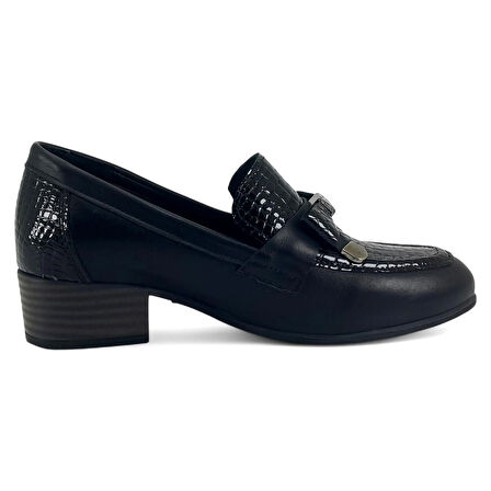 Mammamia 3365 25YA Kadın Günlük Ayakkabı Siyah Mısır Rugan