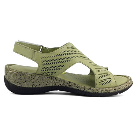 Mammamia 2880 25YS Kadın Günlük Sandalet Yeşil