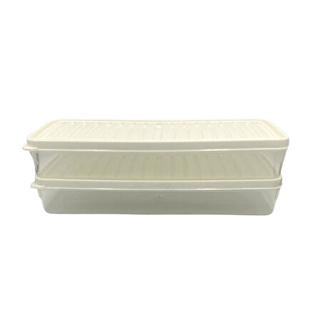 bigmate 2'li Şeffaf Saklama Kabı 2x1 Lt BGMT1115 Mikrodalga Buzdolabı ve Dondurucu Uyumlu Düzenleyici
