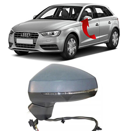 Audi A3 Ayna Komple Sol Katlanır 10pin -hb 2012-2019